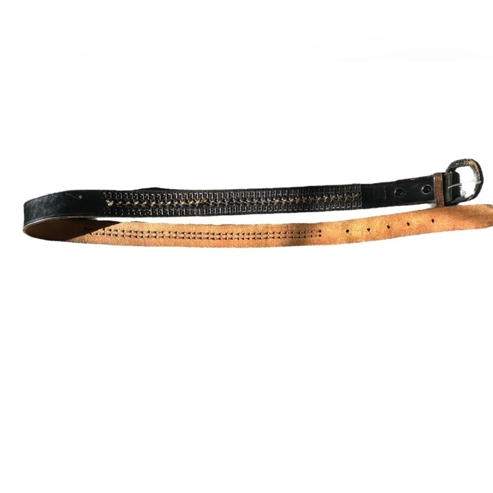 Vtg Mens Belt Sz 40 Braided Leather Brown Distressed Made In Mexico Handtooled‍‍ - Picture 13 of 13